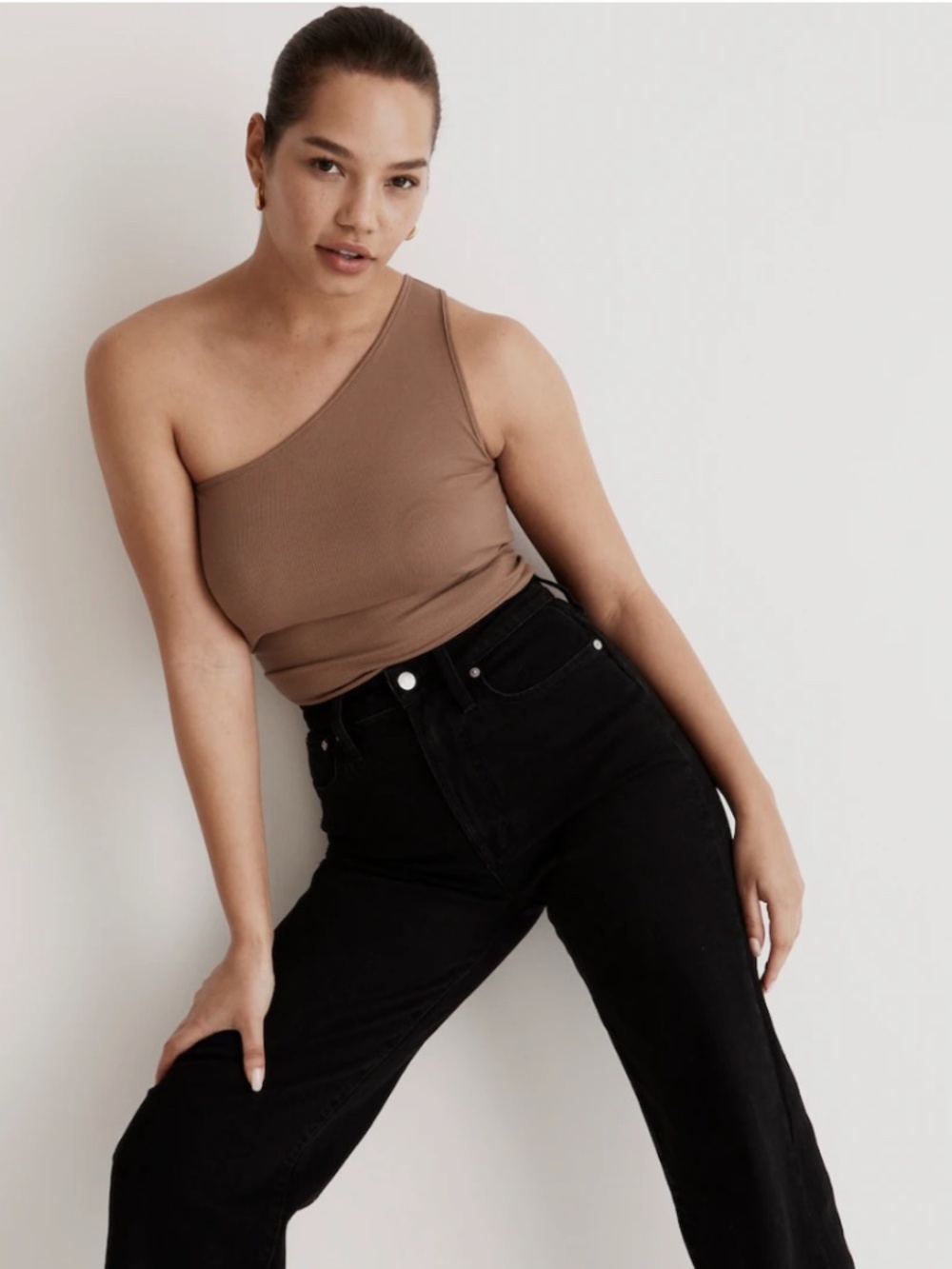Madewell Brightside Supima® Rib One-Shoulder Tank
